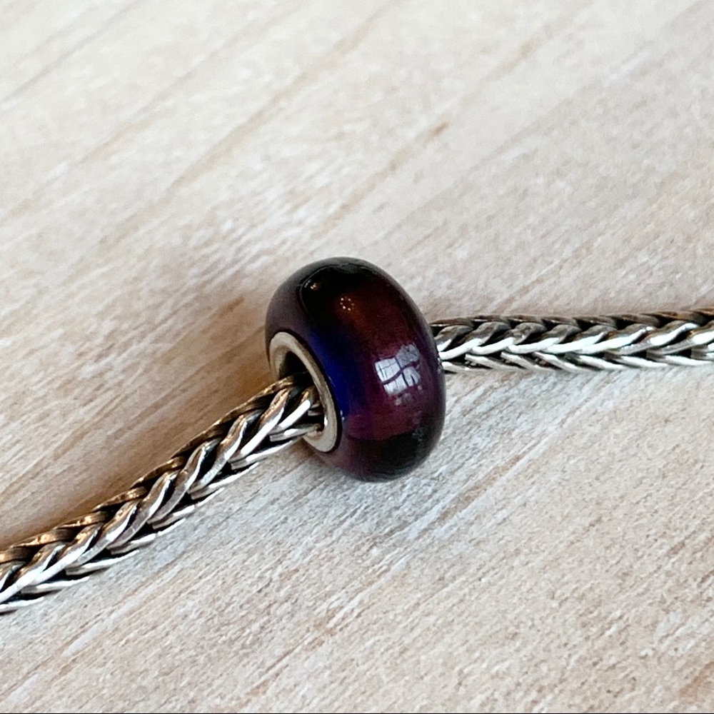 Deep Purple Glass Bead for Trollbeads or Pandora